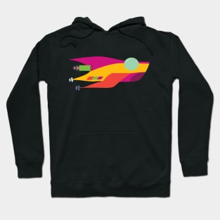 Retro Spaceship Two Hoodie